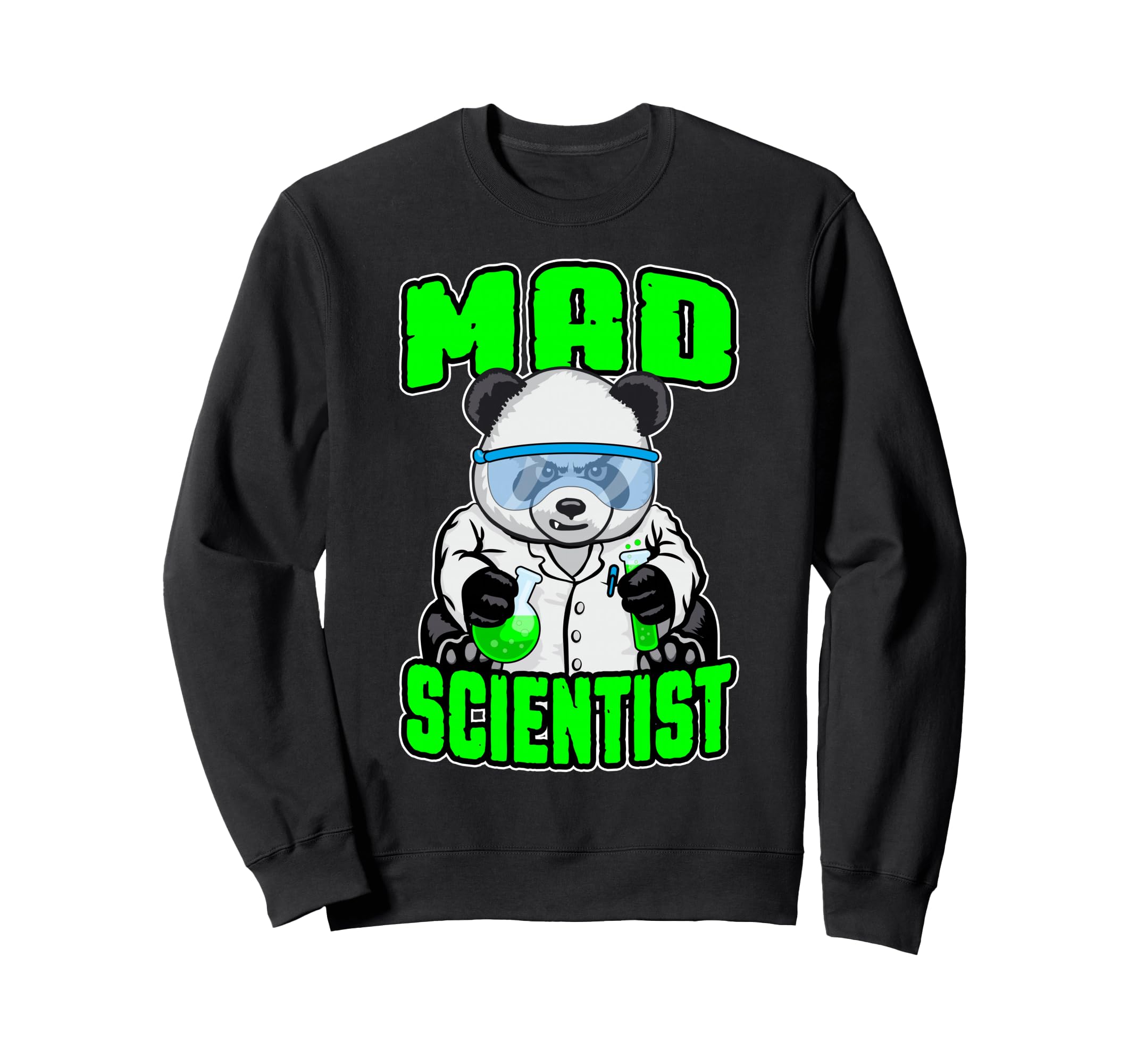 Mad Scientist Panda Bear Funny Animal STEM Science Geek Sweatshirt