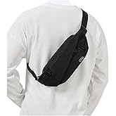 Fanny Pack for Mens Crossbody Bag, Sling Bag for Women Anti Theft Waist Packs with Adjustable Strap Casual Daypack for Running Sports Hiking Cycling Travel Walking - Black