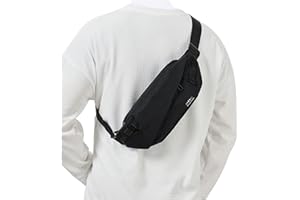 SUWASP Fanny Pack for Mens Crossbody Bag, Sling Bag for Women Anti Theft Waist Packs with Adjustable Strap Casual Daypack for Running Sports Hiking Cycling Travel Walking - Black