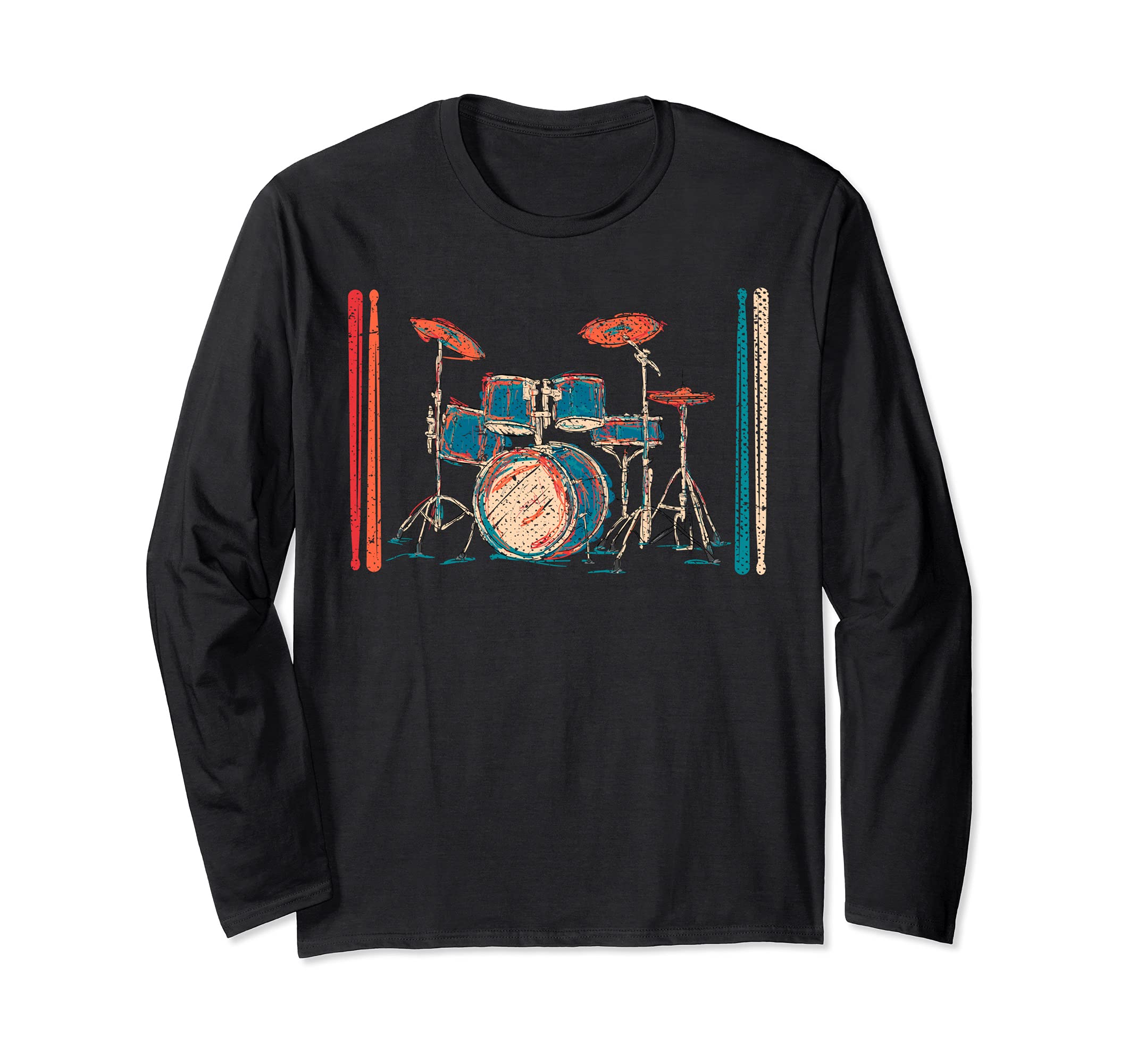 Drums Player Percussion Musical Instrument Drummer Drums Long Sleeve T-Shirt