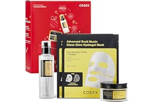 COSRX Snail Mucin Limited Holiday Gift Set with Snail Mucin Repairing Serum, Moisturizer & Collagen Face Mask, Korean Skin Care Set, Stocking stuffers, Gifts for Women, Amazon Exclusive