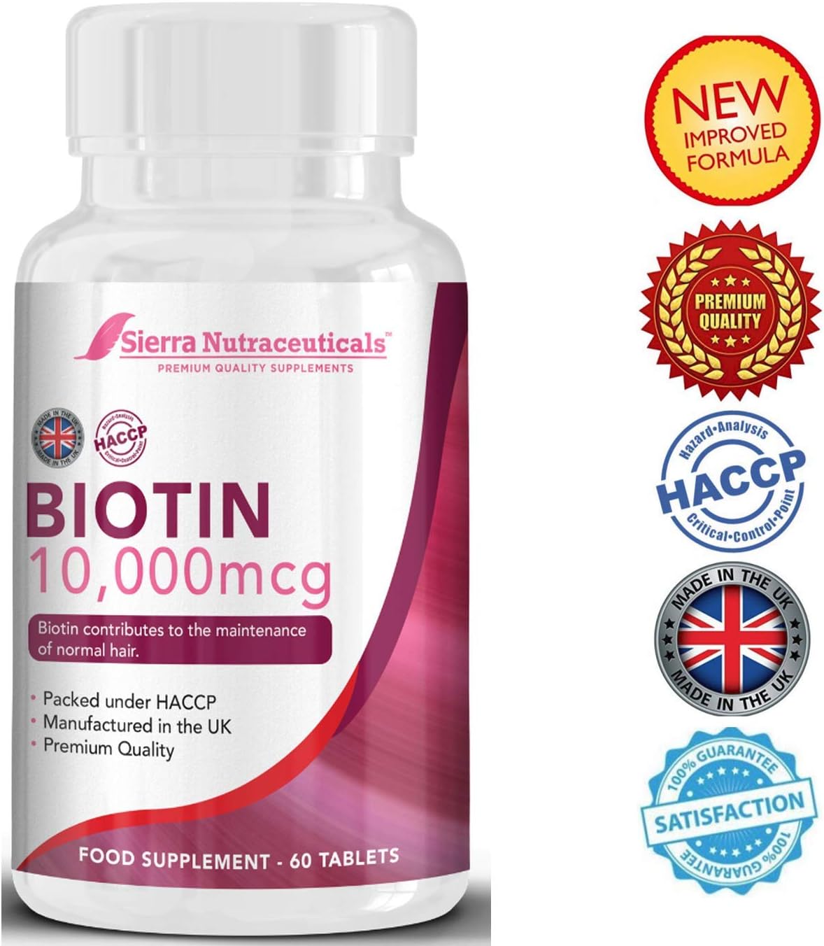 Biotin 10,000 MCG - For Hair Growth, Improve Skin Health & Have Thicker Nails For Women & Men.With Vitamin B7-Complex.