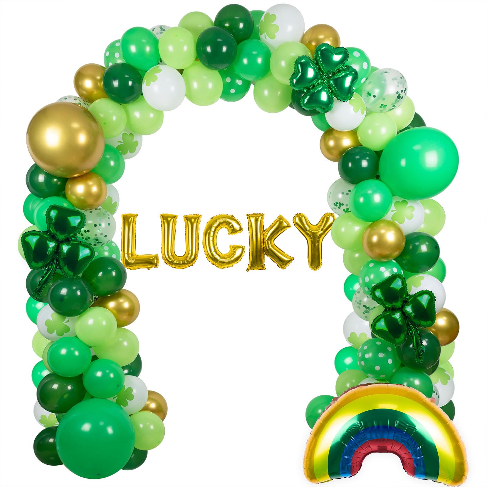 Photo 1 of St. Patricks Day Party Decorations, St. Patricks Day Balloon Arch Garland with Four-leaves Foil Balloons for Irish Festival Party Decorations Birthday Baby Shower Supplies