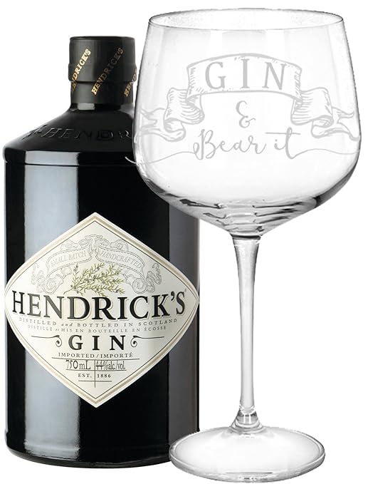 Hendrick's Gin & Large 'GIN & BEAR IT GLASS' Amazon.co.uk Beer, Wine