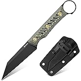 NedFoss RAVEN EDC Fixed Blade Knife with Sheath, 3.4" 14C28N Steel Hunting Knife with G10 Handle, Camping Fixed Blade Small EDC Knives for Hiking, Survival