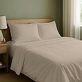 California Design Den Queen Sheet Set - Natural 100% Cotton Sheets Queen Size Bed Set with Deep Pockets, Soft Sateen Weave, Breathable and Durable Bedding Beige (Warm Taupe)