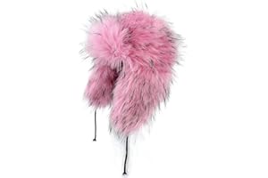 YFJNV Y2K Faux Fur Russian Hat, Soft, Warm Winter Trapper Hat with Earmuffs for Men and Women