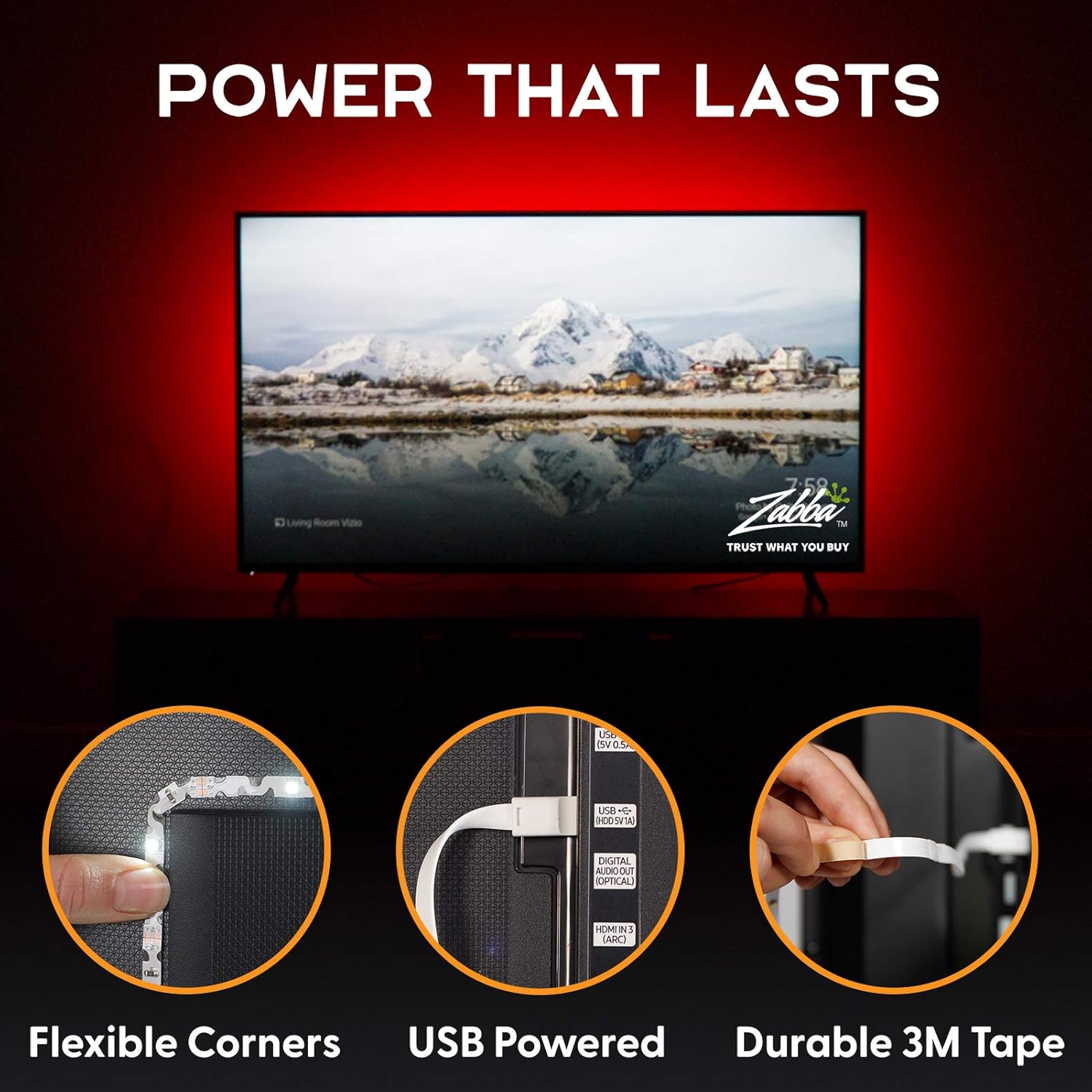 Luminoodle Color Bias Lighting for TV, Wireless Remote & Built-in Controller - Image 5