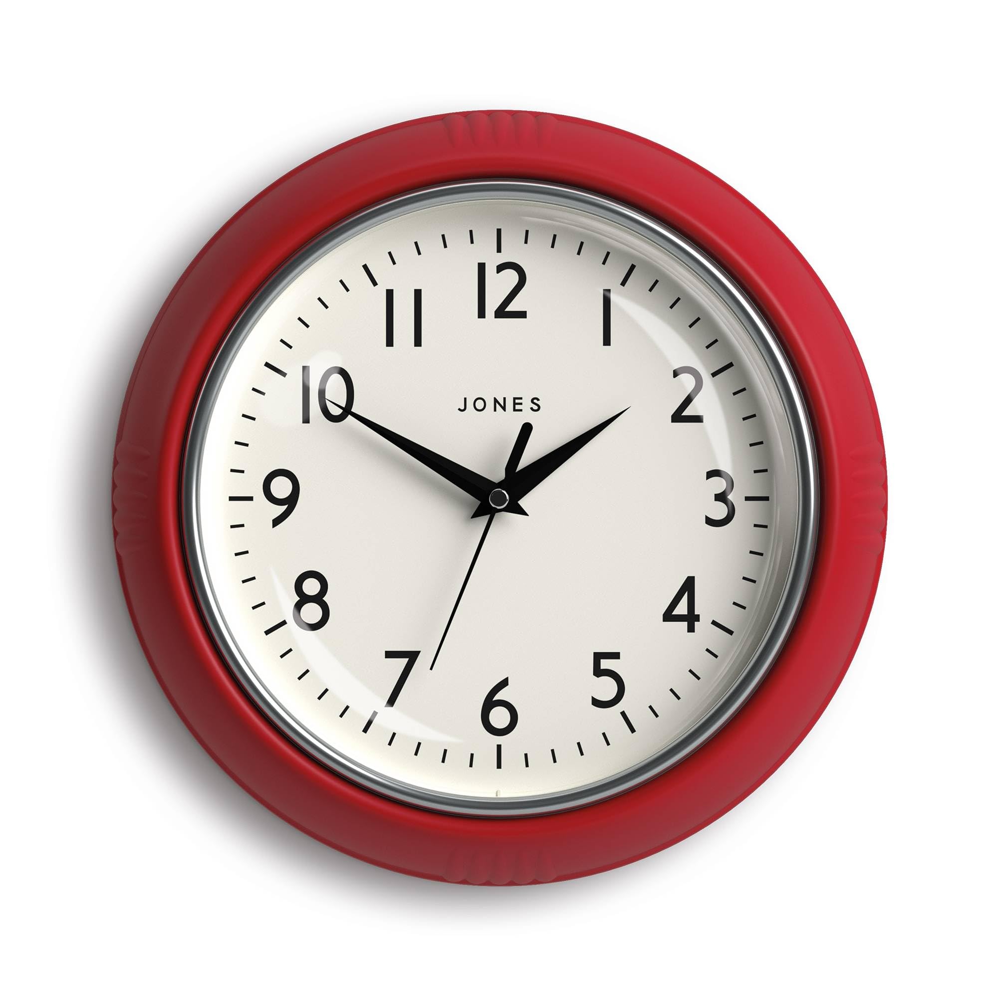 Jones Clocksยฎ Ketchup wall clock | Retro round clock | 25cm | Red | Easy to read numbers | Perfect for kitchen or office โ image 1
