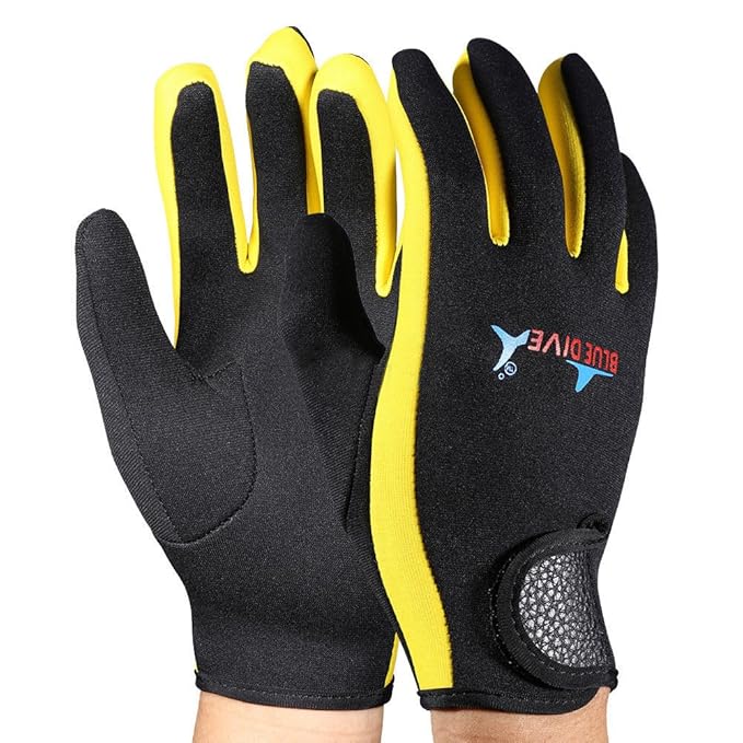 xMxDESiZHohe Elastizität 1,5 mm Neopren Wintersport Schwimmen Schnorcheln Tauchhandschuhe - Gelb S