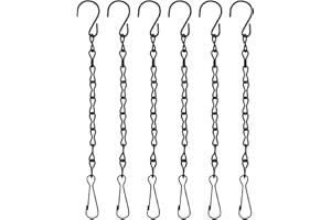 FANLG 6PCS 10.0 Inches Hanging Chains for Bird Feeder, Plants, Lanterns, Hanging Chain with Hooks Strong for Bird Houses, Billboards, Chalkboards, Wind Chimes, Flower Pots, Signs and Ornaments - Black