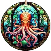 Rigufu 2025 Christmas Ornament – Octopus Ornament, Ocean Life Holiday Tree Decoration, Sea Creature Keepsake Gift
