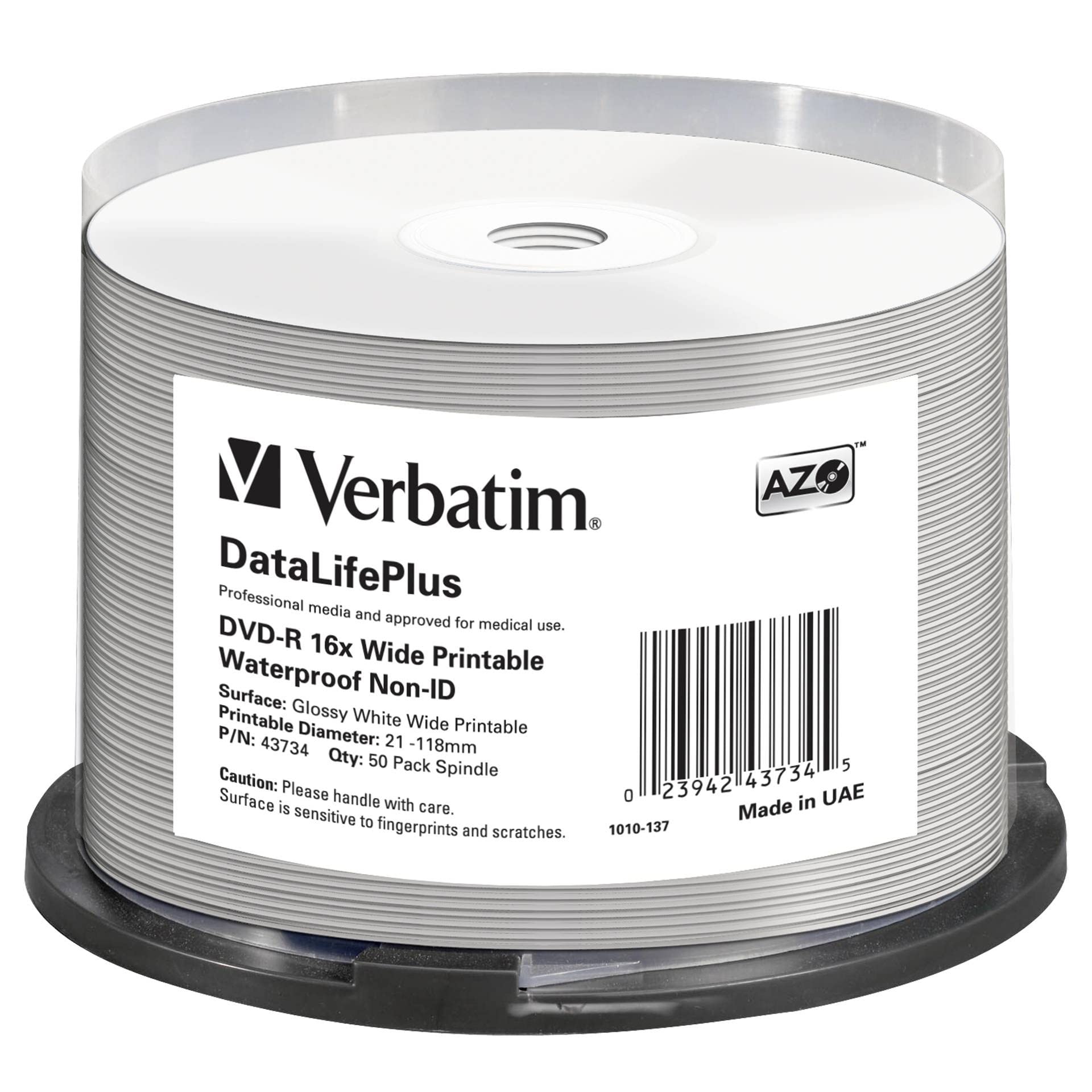 Verbatim DVD-R 4,7 GB (120min) 16x Wide Glossy Printable Waterproof 50-cake NON-ID