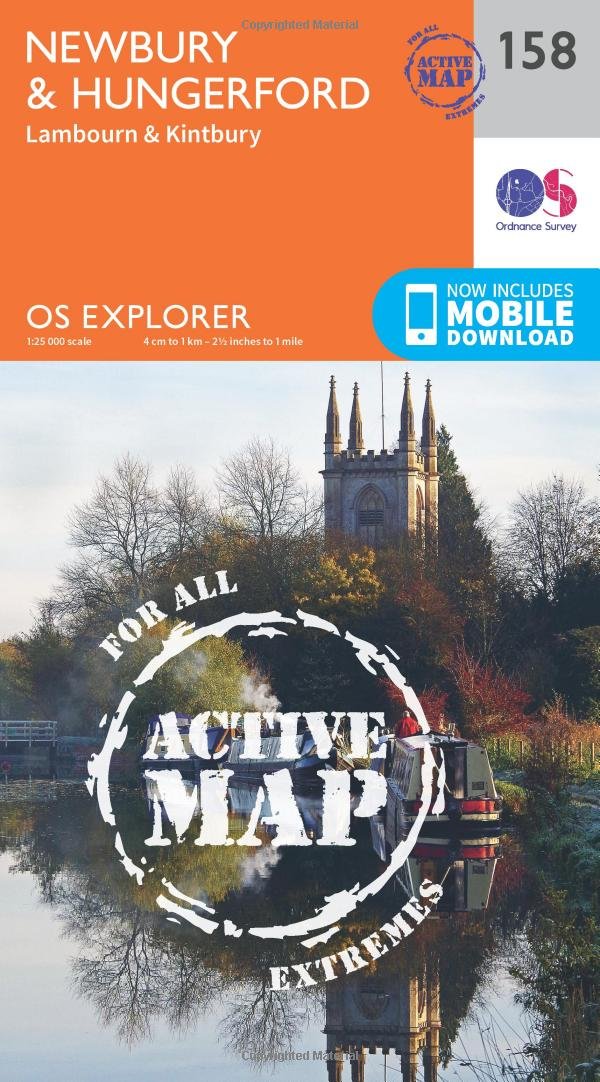 Newbury & Hungerford Map | Weatherproof | Lambourn & Kintbury | Ordnance Survey | OS Explorer Active Map 158 | England | Walks | Hiking | Maps | Adventure