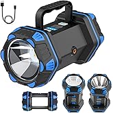 Led Camping Lantern Rechargeable, Camping Flashlight 1500LM, 8 Light Modes, Camping Lights 4800 Capacity, Portable Bright Flash Light for Emergencies, Power Outages, Hurricane, Hiking (Blue 1PACK).