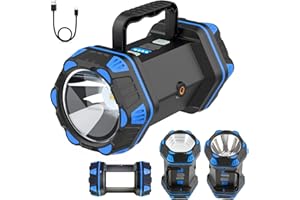 ROPELUX Led Camping Lantern Rechargeable, Camping Flashlight 1500LM, 8 Light Modes, Camping Lights 4800 Capacity, Portable Bright Flash Light for Emergencies, Power Outages, Hurricane, Hiking (Blue 1PACK).