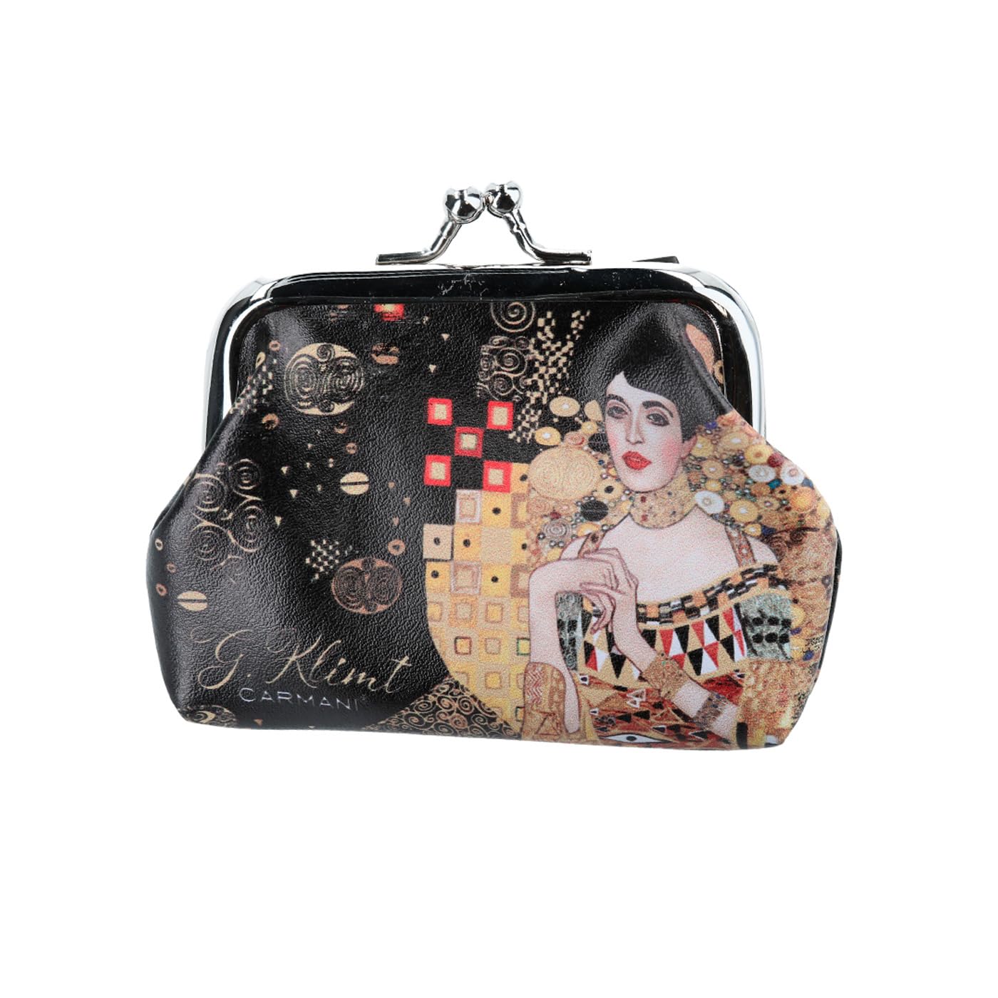 CARMANI - Small Ladies Clasp Coin Purse with Gustav Klimt Adele Bloch Bauer