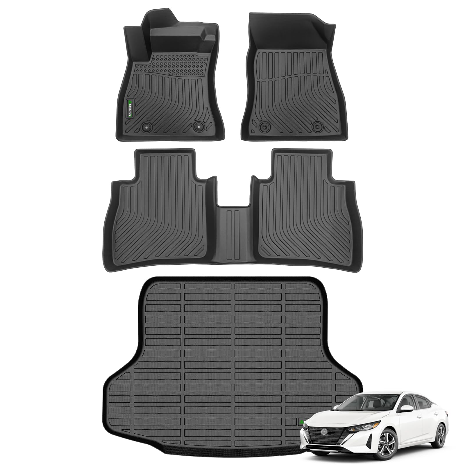 ANBINGO®-for Nissan Sentra Floor Mats 2014-2019, Car Mats for Nissan Sentra All Weather Floor mat Protection TPE Custom Sentra Cargo Liner Accessories Black Image