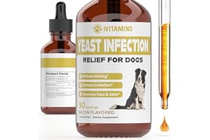 IVITAMINS Natural Yeast Infection Treatment for Dogs | Helps to Support Itch & Inflammation Relief, & More | Dog Ear Infection Treatment | Dog Itch Relief | Dog Yeast Ear Infection Treatment | (Bacon)