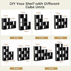 COMHOMA 8 Wood Cube Storage Organizer with Open