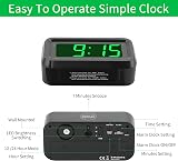 KWANWA Cordless Digital LED Alarm Clock 1.2in Green Display Battery Powered view 5