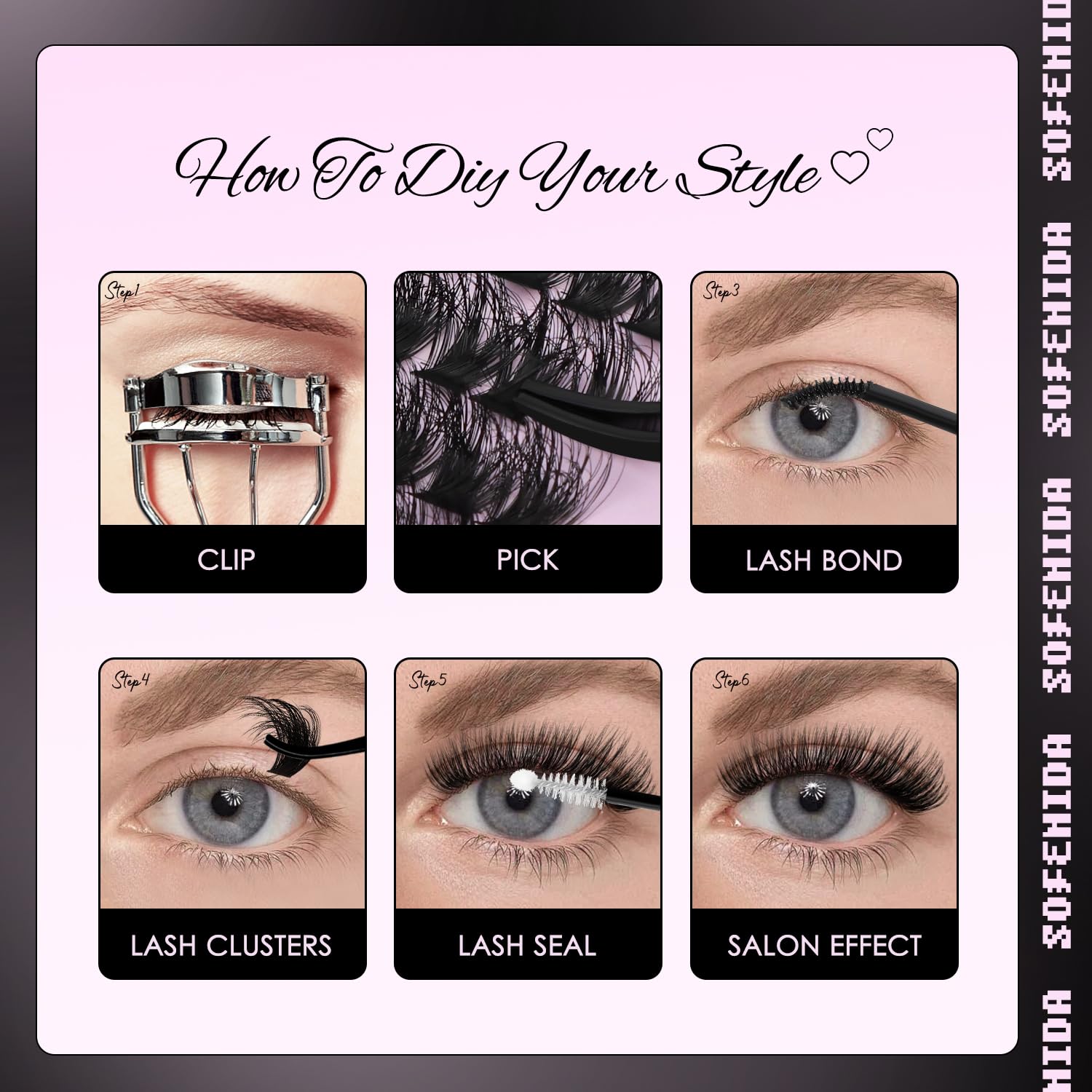 Lash Clusters Kit 80D Lash Clusters Kit 10-18mm Volume Eyelash Clusters D Curvature Cluster Eyelash Extensions 3D Wispy Lashes Clusters DIY Lash Extension Kit(80D-10-18MIX Thick Kit)