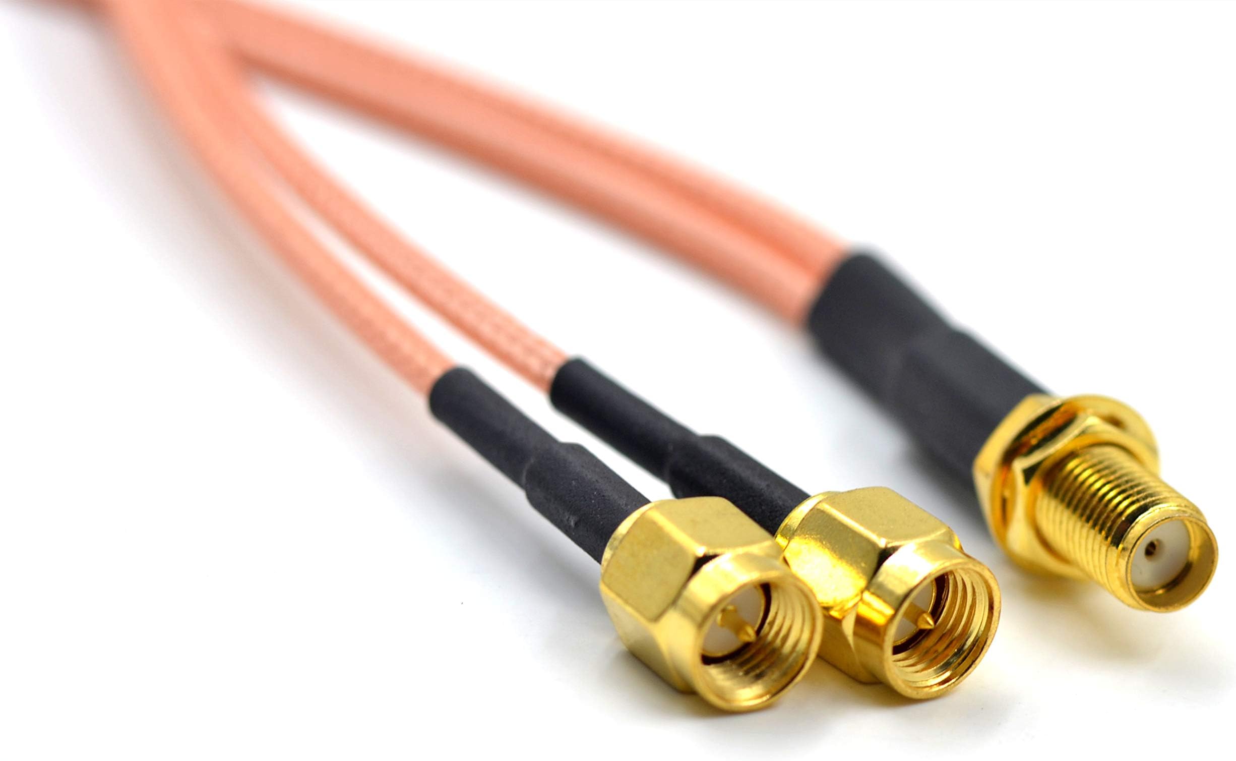 SMA Female nut to 2X SMA Male Plug Y Type Splitter Combiner Pigtail Cable RG316 15CM 6" for WiFi Router