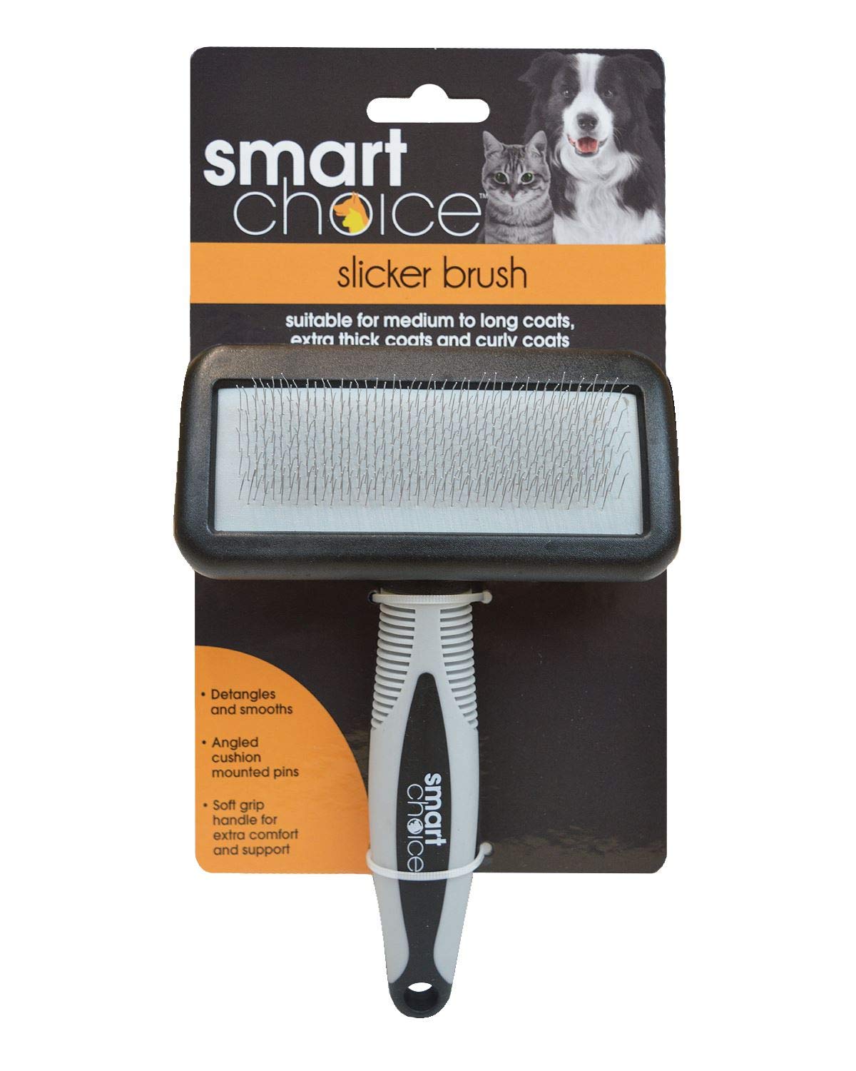 Smart Choice Slicker Grooming Brush, Grey/Black, 0.102999 kg