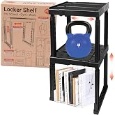 Piffny Locker Organizer Shelf, 2 Pack, Black | Adjustable Width and Height, Stackable, School, Office, Gym Lockers, Kitchen Cabinets &amp; Under Sink Organization