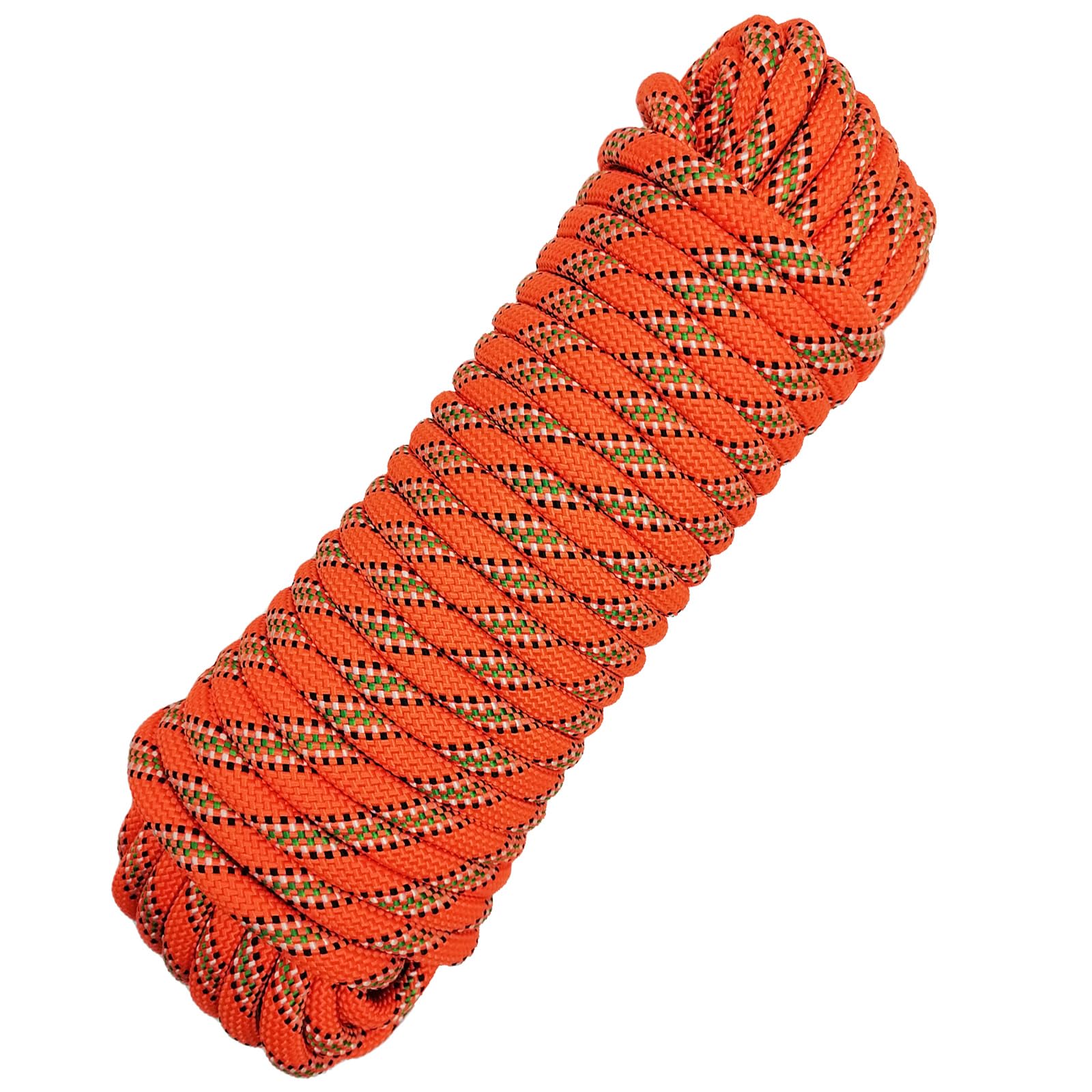 10mm Climbing Rope, Multipurpose Rope, Durable Outdoor Cord for Climbing, Camping, Hiking, Outdoor Adventures, Boating, Fishing, DIY Crafts, and Home Projects (Orange, 20m)