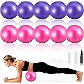 Kifmurase 10Pcs Small Exercise Balls, 9 Inch Mini Pilates Ball, Yoga Therapy Core Ball, Barre Equipment Mini Yoga Balls for Stability, Fitness, Physical Therapy, Stretching at Home Gym & Office