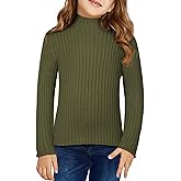 DOKOTOO KIDS Girls Turtleneck Sweater Kids Casual Long Sleeve Knitted Slim Fit Pullover Tops 7-15 Years