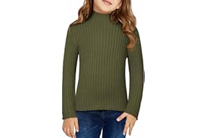 DOKOTOO KIDS Girls Turtleneck Sweater Kids Casual Long Sleeve Knitted Slim Fit Pullover Tops 7-15 Years