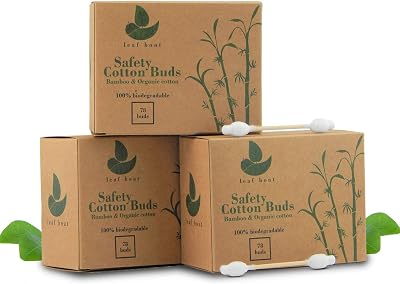 Leaf Boat Bamboo Cotton Buds 240 Pcs Eco Friendly Biodegradable Boxed