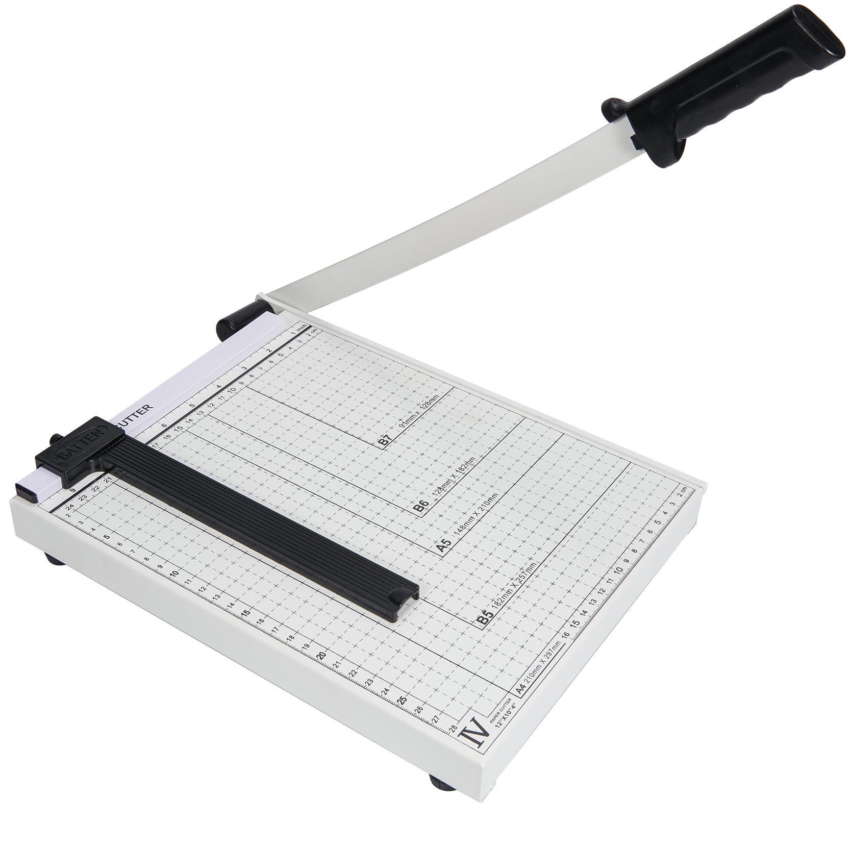 Photo 1 of 12" Guillotine Paper Cutter, 15 Sheets Capacity, Metal Base (White A4, 12in 1P)