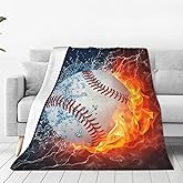 Baseball Printed Throw Blankets Lightweight Plush Fuzzy Cozy Soft Bedding, Fleece Throw Blankets All Season for Sofa Couch Bed 50x60 inches