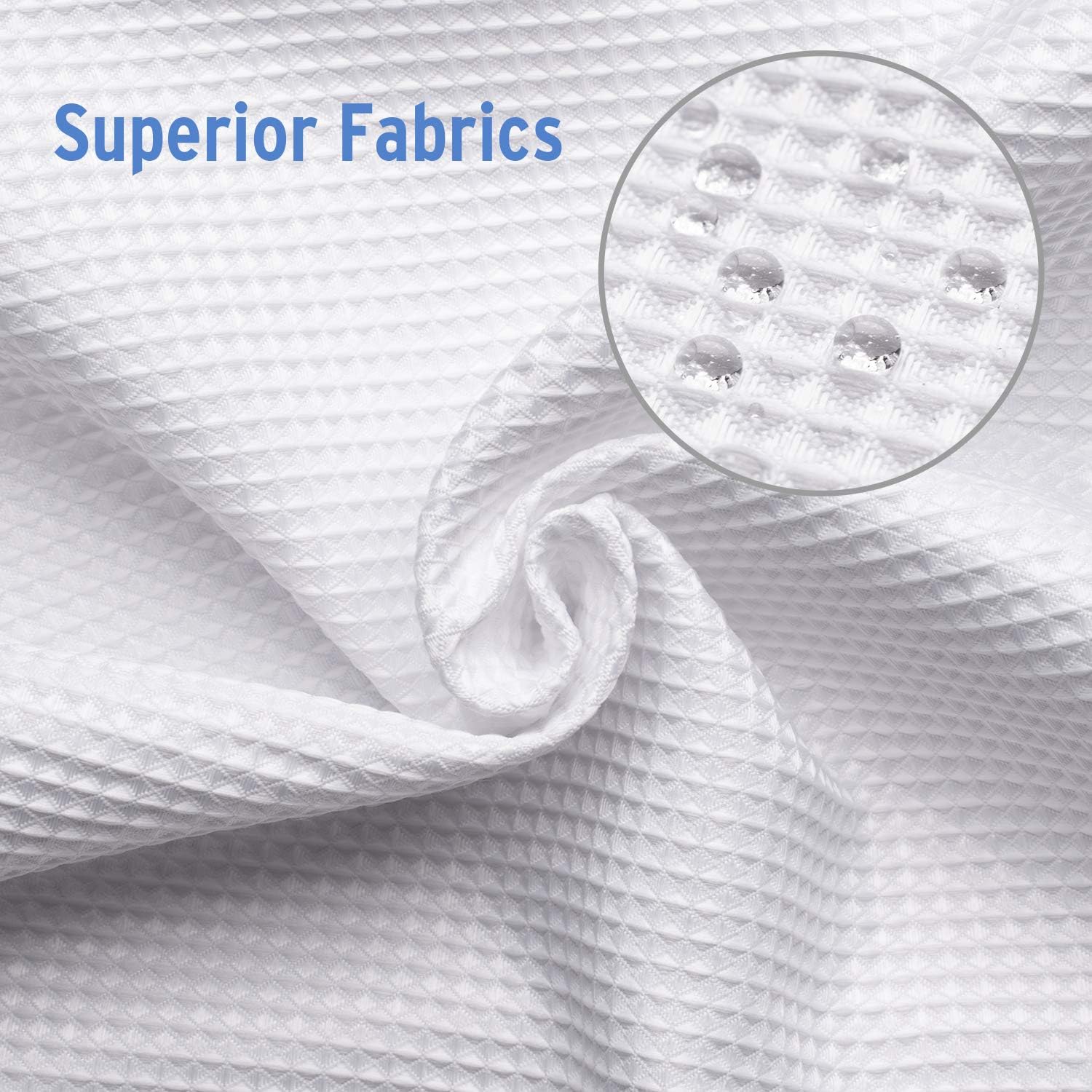 AmazerBath Waffle Shower Curtain, Heavy Duty Fabric Shower Curtains with Waffle Weave Hotel Quality Bathroom Shower Curtains, 72 x 72 Inches: Kitchen & Dining
