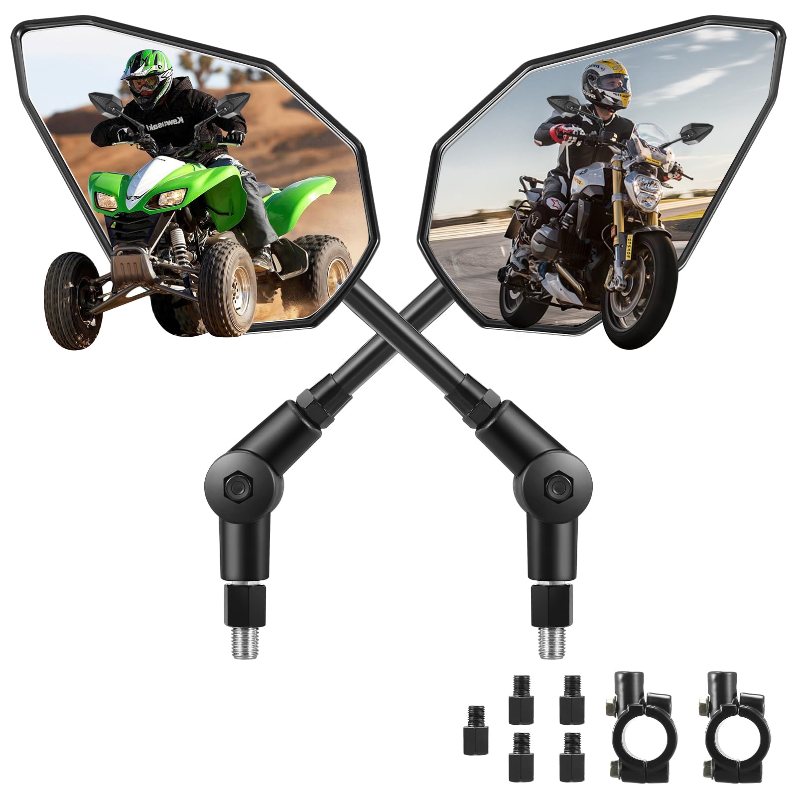 Photo 1 of Rearview Motorcycle End Bar Mirror,Motorcycles Handlebar End Side Rear View Mirrors, Universal Handle Round Compatible with Most Motorcycle, E-bike, Scooters, ATV, UTV, Snowmobile,Mini Type4