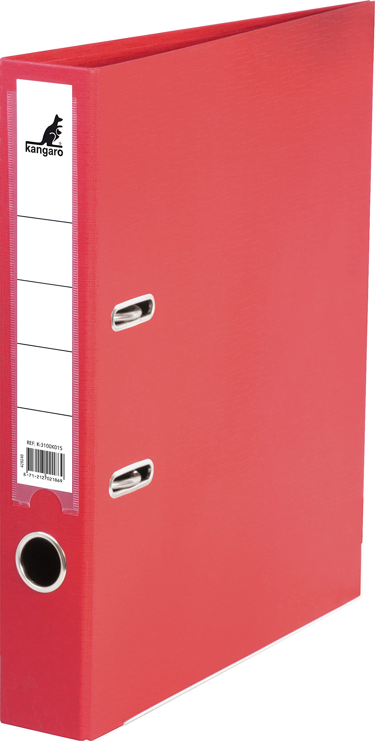 Kangaro Polypropylene Plastic Folder 5 cm Spine Width DIN A4 Colour Red (Ring Binder, Lever Arch Folder, Letter Folder)