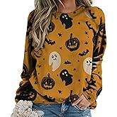 domirica Halloween Sweatshirt For Women Long Sleeve Crew Neck Sweatshirts Fall Halloween Costumes For Holiday Party 2025