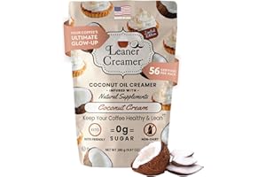 Leaner Creamer Coconut Creamer with Superfood Ingredients – Non-Dairy, Sugar-Free, Keto, Gluten-Free Powdered Coffee Creamer – Coconut Cream – 280g
