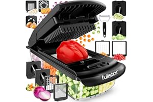 Fullstar Vegetable Chopper Vegetable Cutter - Food Onion Salad Veggie Chopper with Container - French Fry Potato Dicer Slicer