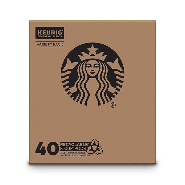 STARBUCKS K-CUP COFFEE PODS, STARBUCKS BLONDE, MEDIUM, DARK ROAST AND FLAVORED HOT OR ICED COFFEE, VARIETY PACK, 40 KEURIG PODS
