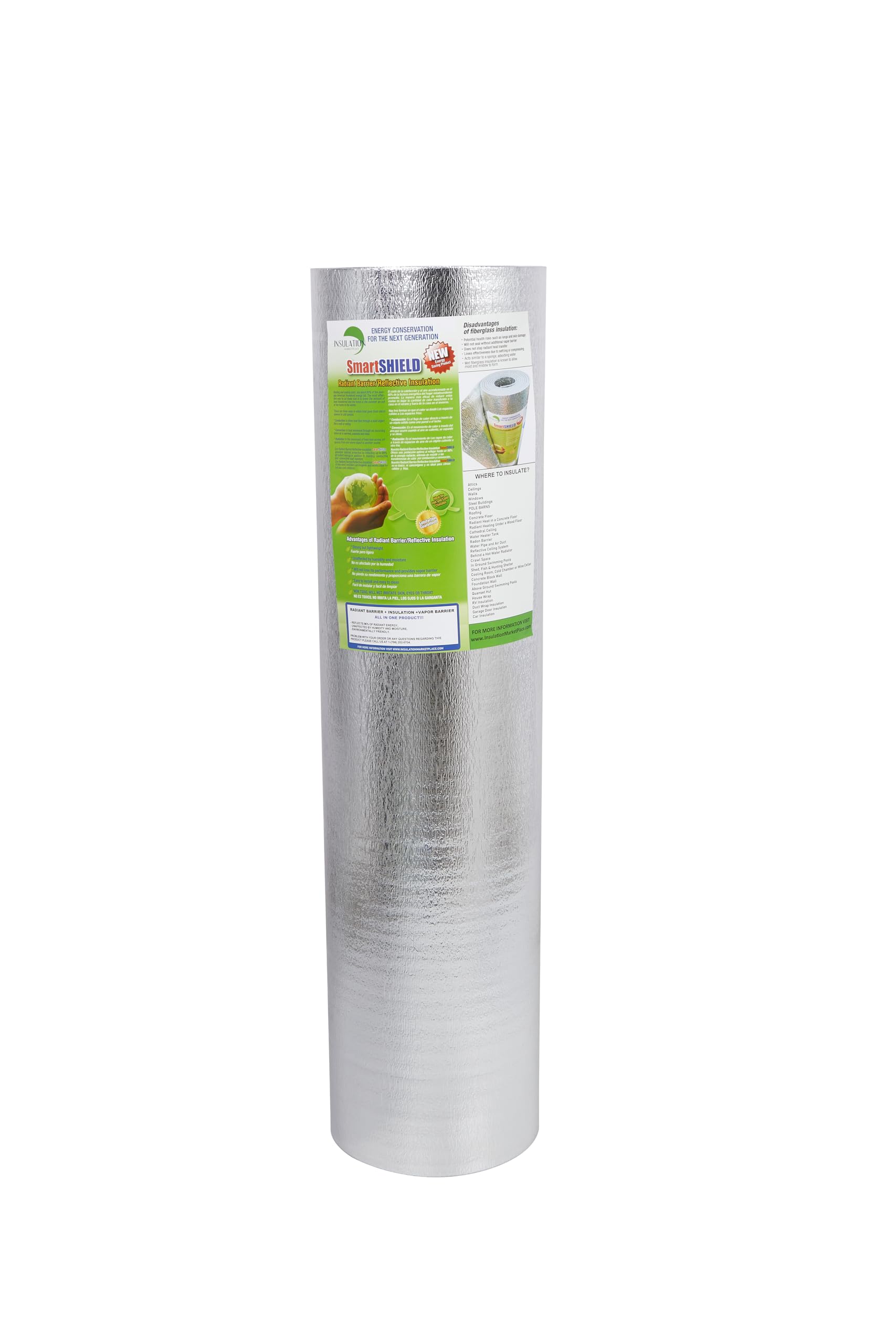 Photo 1 of SmartSHIELD -1.5mm 48" x100ft Reflective Insulation roll 400 Sq. Ft., Foam Core Radiant Barrier, Thermal Insulation Shield - Commercial Grade - Foil / Foil