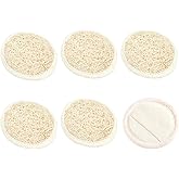 ArrErr 6 Pack Exfoliating Facial Sponge Natural Loofah Face Scrubber Exfoliating Facial Cleansing Pads Exfoliator Face Sponge Dead Skin Remover for Daily Cleaning and Makeup Pores Blackheads Removal