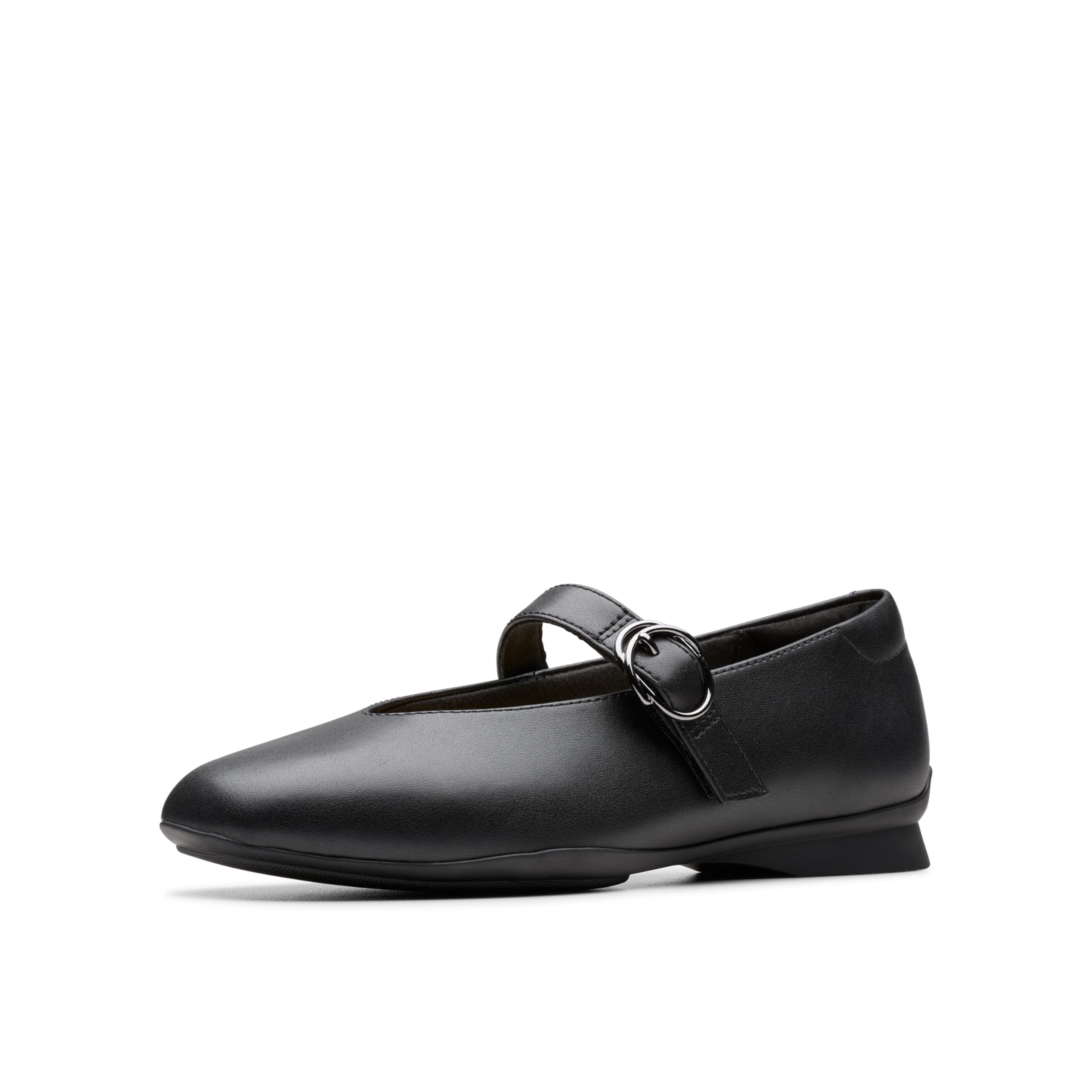 Clarks Collection Women’s Jazmynn Iris Mary Jane Flat, Black Leather, 8 W US