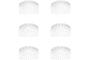 Ruwado 6 Pcs 11 Teeth Hair Side Combs for Women 8.2 x 5.3 cm Tortoise French Vintage Small Twist Hair Barrettes Supplies for 