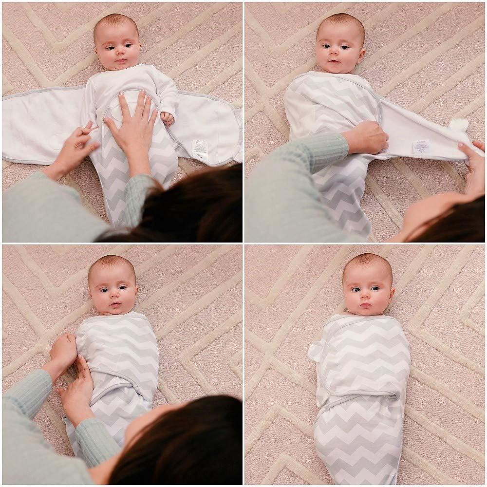 Swaddle Blanket Baby Girl Boy Easy Adjustable 3 Pack Infant Sleep Sack Wrap Newborn Babies by Comfy Cubs 0-3 Months Old (Grey, Small-Medium) (Small-Medium): Home & Kitchen
