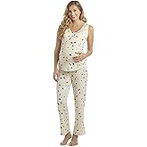 Joy Maternity/Nursing 2 Piece Tank Pant PJ Set…