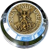 Indian Gas Cap Coin Mount Set with Saint Michael for Chieftain, Chief Classic, Chief Vintage, Dark Horse, Roadmaster